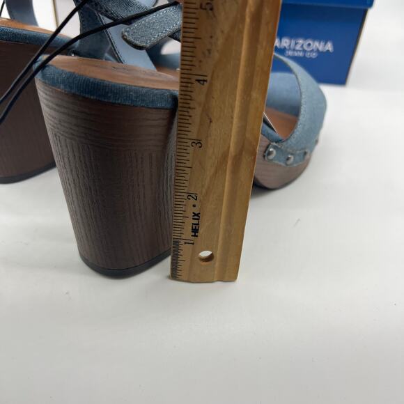 Arizona Jean Co Womens Heather Heeled Sandals Blue Denim Size 9.5M - Picture 8 of 15